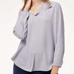 Aritzia Babaton  Rena Gray Matte Satin Blouse Photo 0