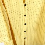Maggie Barnes  Yellow Black Striped Long Sleeves Sheer Button Top, Size 3X Photo 4