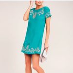 Lulus Tale to Tell Pink and Teal Green Embroidered Shift Dress SMALL Photo 2