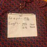 Mud Pie Med Pie NWT blouse women’s medium navy red gold button ruffle top long sleeve Photo 3