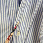 Ralph Lauren Lauren  Blue White Stripe 3/4 Sleeve Cotton‎ Button Up Shirt XL Logo Photo 6