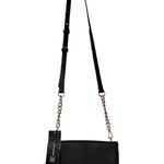 INC international concepts black leather chain strap crossbody handbags Photo 2