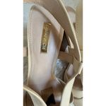 Louise et Cie  White Leather Slingback Sandals Size 8M  Block Heel Crisscross Photo 9
