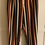 Primark Black Red Tan Striped Flowy Pants Photo 0