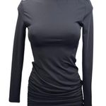 NEW Ivyrevel Black Long Sleeve Mock Neck Ruched Party Mini Bodycon Dress Size XS Photo 0