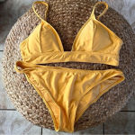 Sisstrevolution Yellow Bikini Set Two Piece Sexy Triangle Medium Photo 0