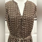 🆕 MSK Brown and White Polka Dot Midi Dress Size 16 Photo 4