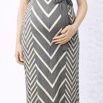 cupio  Chevron Maxi Dress - Gray and Cream Photo 0