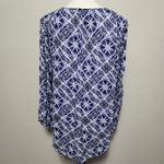 Lucky Brand  Blue Batik Mosaic Peasant Blouse Size Medium Photo 6