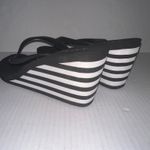 Ralph Lauren Lauren  Jalen Wedge Flip Flop Womens 10B Sandals Black White Stripe Photo 5
