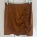 Free People  Brown faux suede mini skirt small petite Photo 4