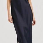The Frankie Shop Dylana Sleeveless Slip Maxi Dress, Navy, Medium Photo 0