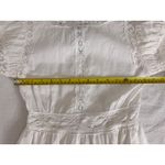 AQUA  White Mini Dress Crochet Lace Trim Puff‎ Sleeve V Neck XS Photo 6