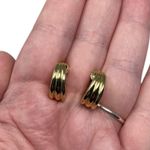 Vintage Avon Convertible Earrings Set Gold Tone Clip On Closures Blue Cream Photo 3