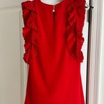 Lulus Red  Ruffle Mini Dress Size Medium Photo 2