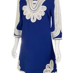 Blue Embroidered Tunic Dress Bohemian Festival Casual Cute Size M Photo 1