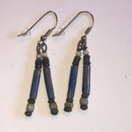 Vintage Boho Dangling Beaded Tribal Western Pierced Earrings Blue Photo 4
