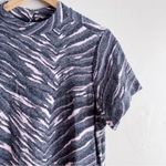 Torrid Dark Grey & Pink Zebra Hacci Mock Neck Trapeze Dress, Size 1X Photo 4