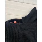 Bobeau NWT Womens Black Ribbed Knit Cut Away Shoulder Turtle Neck Sweater Size M Photo 2