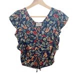 Sienna Sky Chiffon Floral Crop Top Photo 3