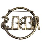 1990s High School Vintage REBELS Rhinestone Brooch Pin Crystal Sparkle Lapel Blue Photo 1