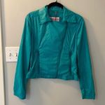 Fiorucci  Green Biker Jacket Cropped Rain Coat Lightweight size IT38 or US 4 NWT Photo 0