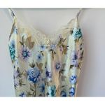 Floral Satin Nightgown Lingerie Lace Trim Romantic Cottagecore Slip Dress Sz S Yellow Photo 3