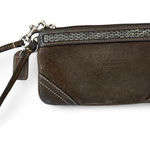 Coach  Suede Leather Wristlet Brown Photo 0