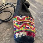 Handmade pouch necklace medicine bag Black Photo 0