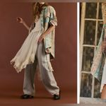 Free People NWT  We the Free Wonderland Fog Jacquard Shirt - blue combo - small Photo 5