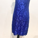 Midi Bodycon Dress Royal Blue V Photo 4