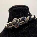 Sterling Silver Shungite, Black Onyx & Smoky Quartz Healing Bracelet Photo 0