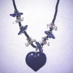 Heart and Floral Design Rope Necklace Photo 0