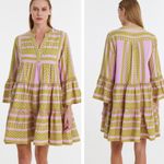 Devotion Twins Ella Dress Yellow Pink Grecian Dress Anthropologie Size Small S Photo 6