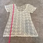 Sundance  Women's White Lace Shortsleeve Shirt Shear‎ Size Small Photo 2