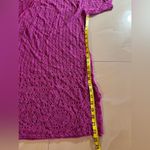 Catherines womens crochet open cardigan sweater orchid pink elbow sleeve 3X Photo 6