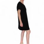 Nicole Miller Original  Black Linen Minimalist Mini Shirt Dress Photo 3