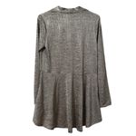 Susan Graver Women Open Front Size XS Lightweight Cardigan Long Sleeve Metallic Photo 1