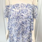 Pink Lily Boutique Off Shoulder Toast To The Night Blue Tiered Floral Dress NWOT Photo 6