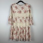 Ark & Co Floral Dress Women Small Ivory Pink Lace Bell Sleeve Feminine Coquette Photo 2