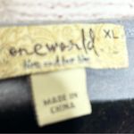 One World Gray Ombré Gold Studded Sparkle Short Sleeve Tunic Top Size XL Photo 4