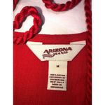 Arizona Jeans Embroidered Top Size M Red Sleeveless Ties Tassels Gauze Boho Size M Photo 2