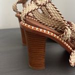 Ulla Johnson RARE Deia High Block Heel Sandal Woven Ankle Strap Natural EU40 Photo 7