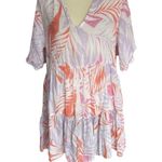 Cynthia Rowley  Women's Palm Print Linen Swimsuit Coverup Dress Size S Photo 0