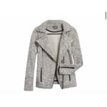 Market & Spruce  Heather Grey Elissa French Terry Moto Jacket. Size Medium Photo 1