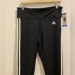 Adidas  Black White 3 Stripe Tight Legging Climalite Size L NEW Photo 1