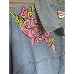 American Sweetheart Denim Embroidery Floral Long Sleeve Blouse Blue Size XX Photo 5