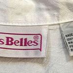 Vintage Elle’s Belles Button Down Shirt Short Sleeve White Sheer Collared Top Size 14 Photo 7