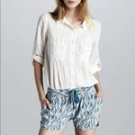 Joie  Layana Silk Shorts L Blue White Ikat Print EUC Photo 10