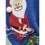 Karen Scott Vintage Embroidered Christmas Sweater 80s Retro Sequins Holidays Size M Photo 2